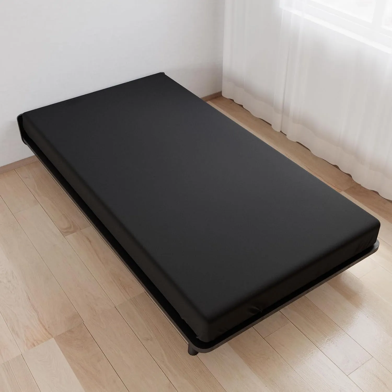 Cot Sheets 31" x 75", 2 Pack Cot Size Sheet Fitted with Narrow Twin/Camp Bunk/Rvs Bunk/Guest Beds/Army Cots/Trifold Mattress, Super Soft Breathable Microfiber Bed Cover, Bottom Sheet, Black