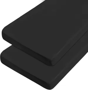Cot Sheets 31" x 75", 2 Pack Cot Size Sheet Fitted with Narrow Twin/Camp Bunk/Rvs Bunk/Guest Beds/Army Cots/Trifold Mattress, Super Soft Breathable Microfiber Bed Cover, Bottom Sheet, Black