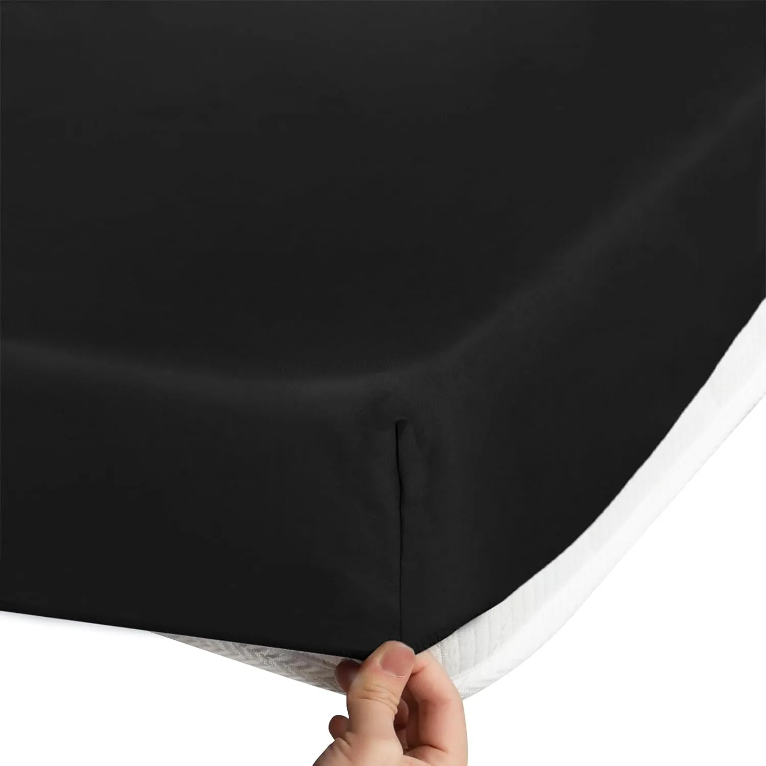 Cot Sheets 31" x 75", 2 Pack Cot Size Sheet Fitted with Narrow Twin/Camp Bunk/Rvs Bunk/Guest Beds/Army Cots/Trifold Mattress, Super Soft Breathable Microfiber Bed Cover, Bottom Sheet, Black
