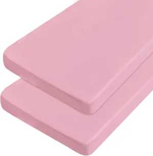 Cot Sheets 31" x 75", 2 Pack Cot Size Sheet Fitted with Narrow Twin/Camp Bunk/Rvs Bunk/Guest Beds/Army Cots/Trifold Mattress, Super Soft Breathable Microfiber Bed Cover, Bottom Sheet, Pink