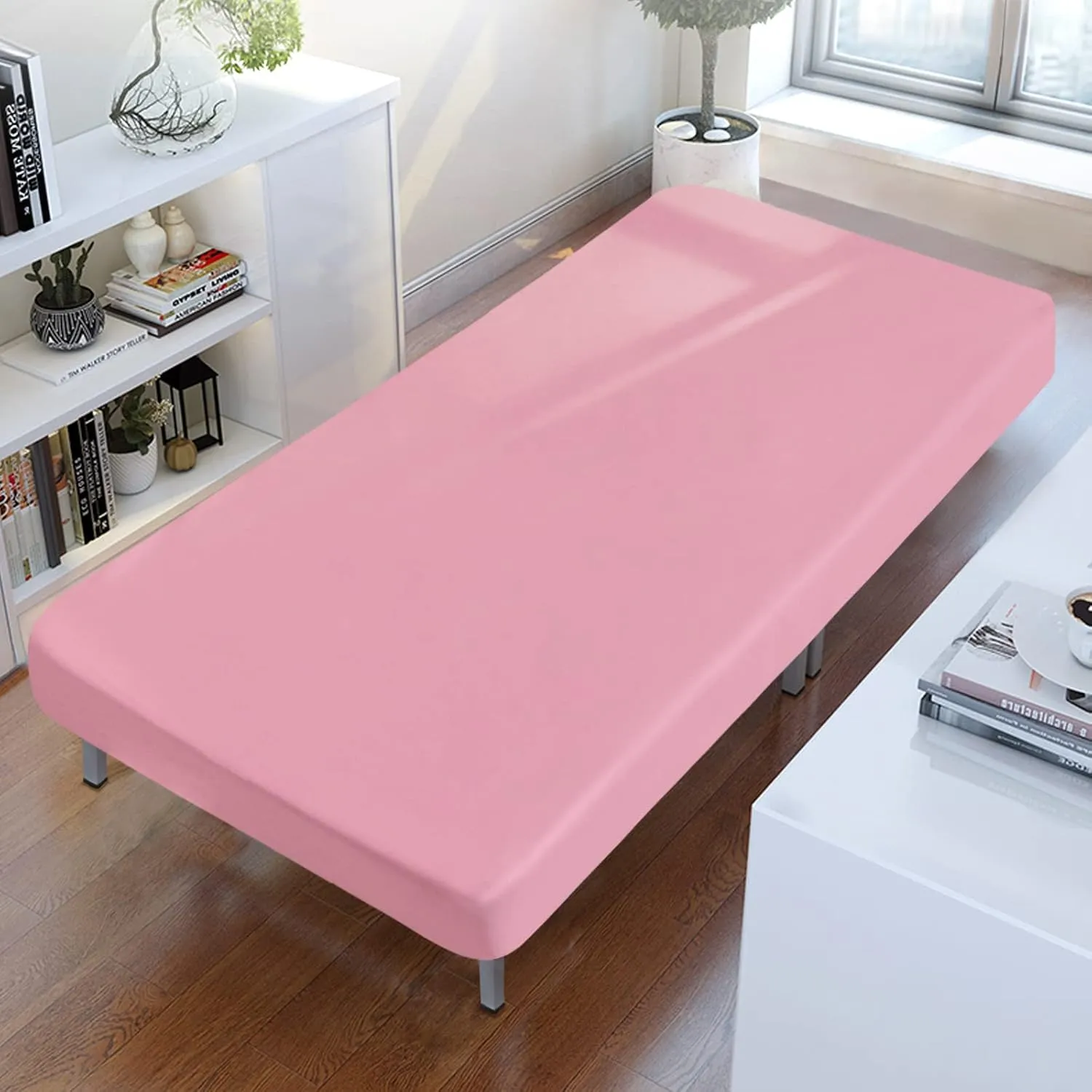 Cot Sheets 31" x 75", 2 Pack Cot Size Sheet Fitted with Narrow Twin/Camp Bunk/Rvs Bunk/Guest Beds/Army Cots/Trifold Mattress, Super Soft Breathable Microfiber Bed Cover, Bottom Sheet, Pink