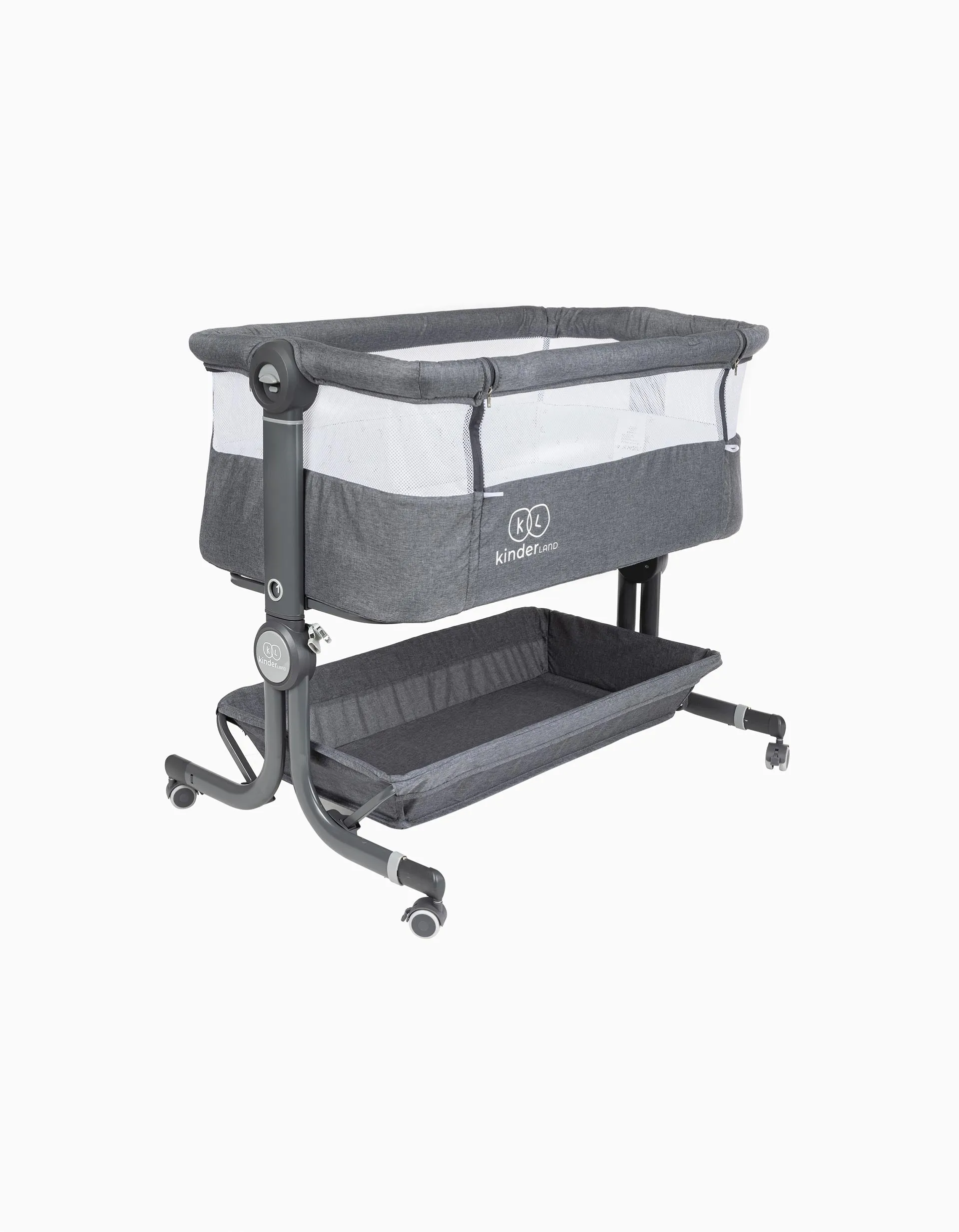 Cot With Basket Luxury Grey Kinderland