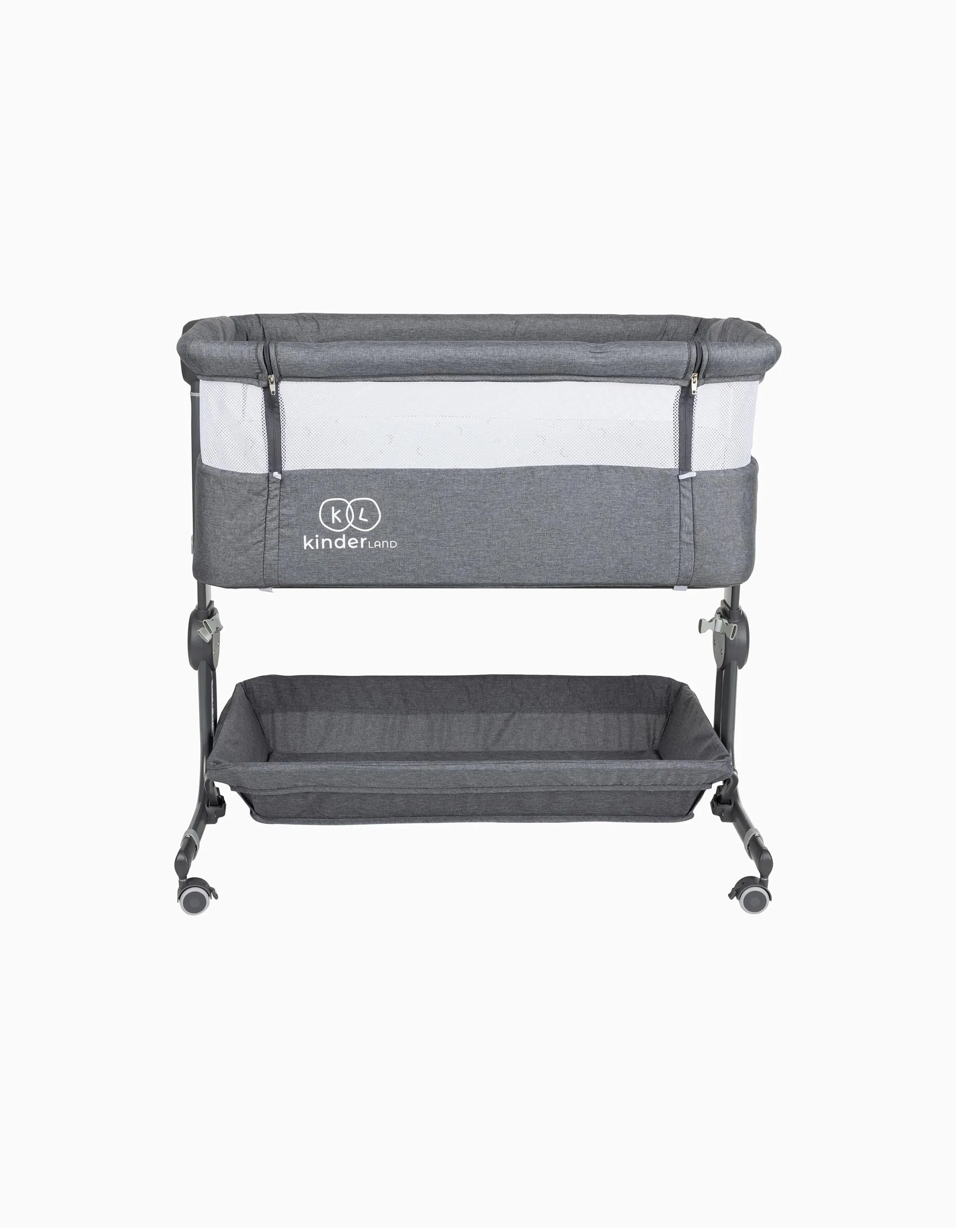 Cot With Basket Luxury Grey Kinderland