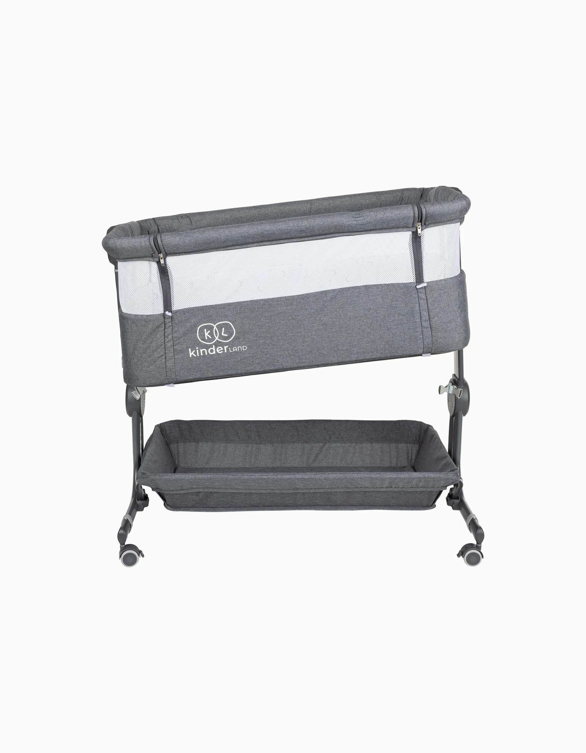 Cot With Basket Luxury Grey Kinderland