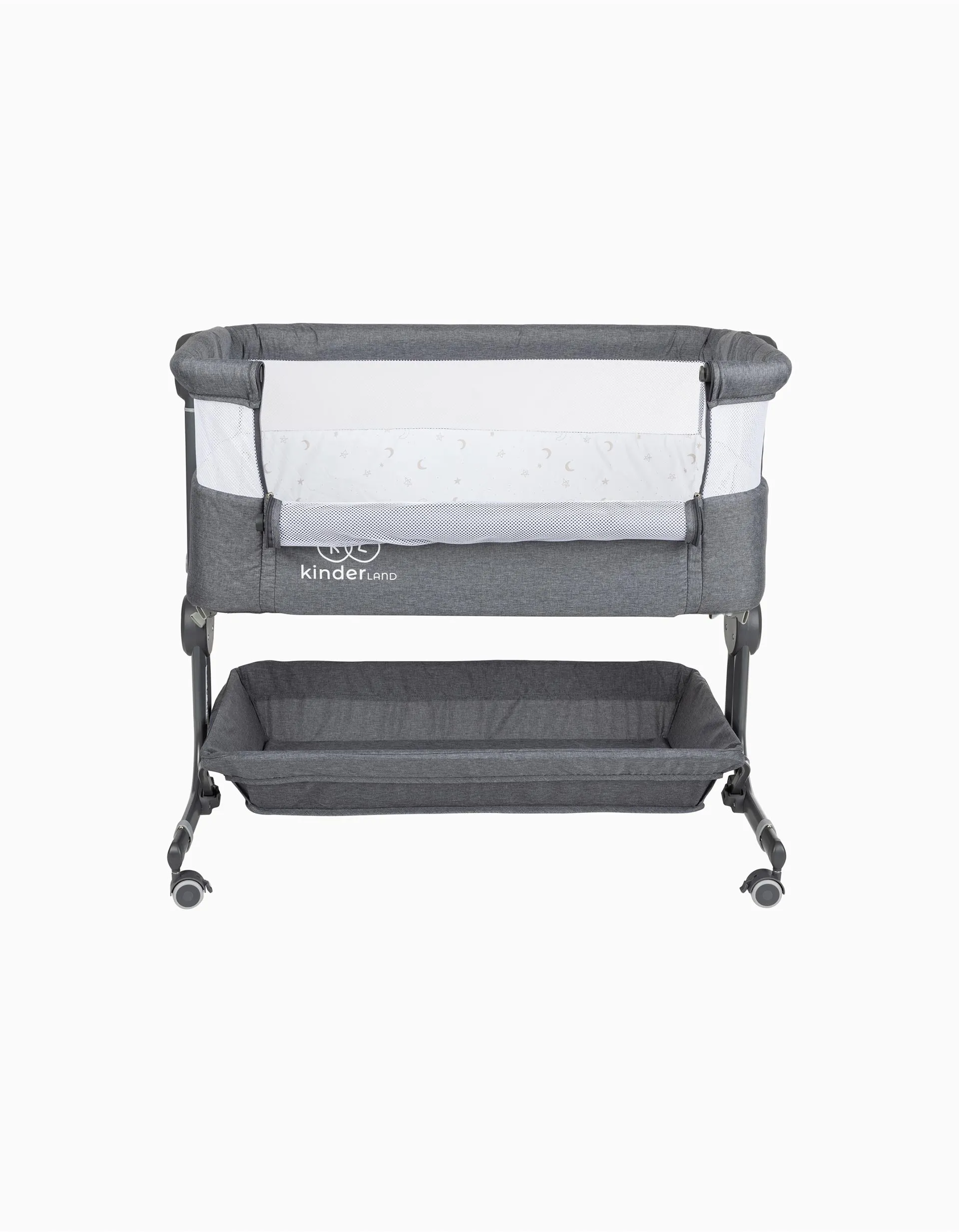 Cot With Basket Luxury Grey Kinderland