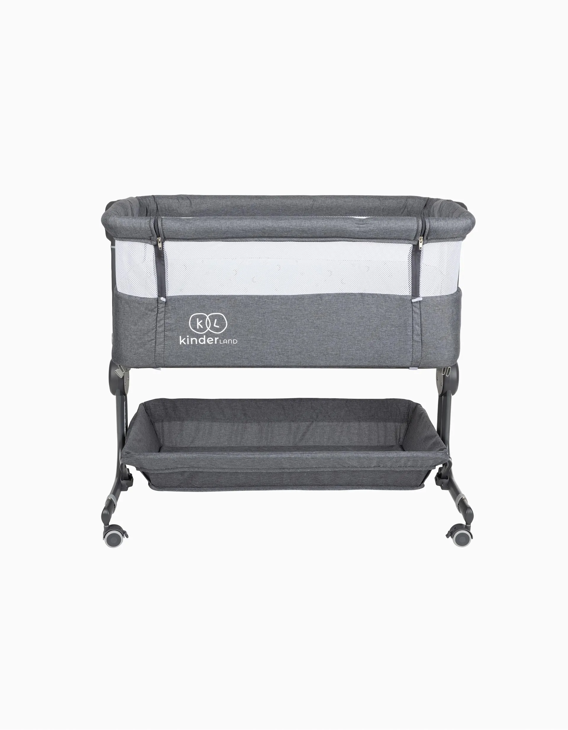 Cot With Basket Luxury Grey Kinderland
