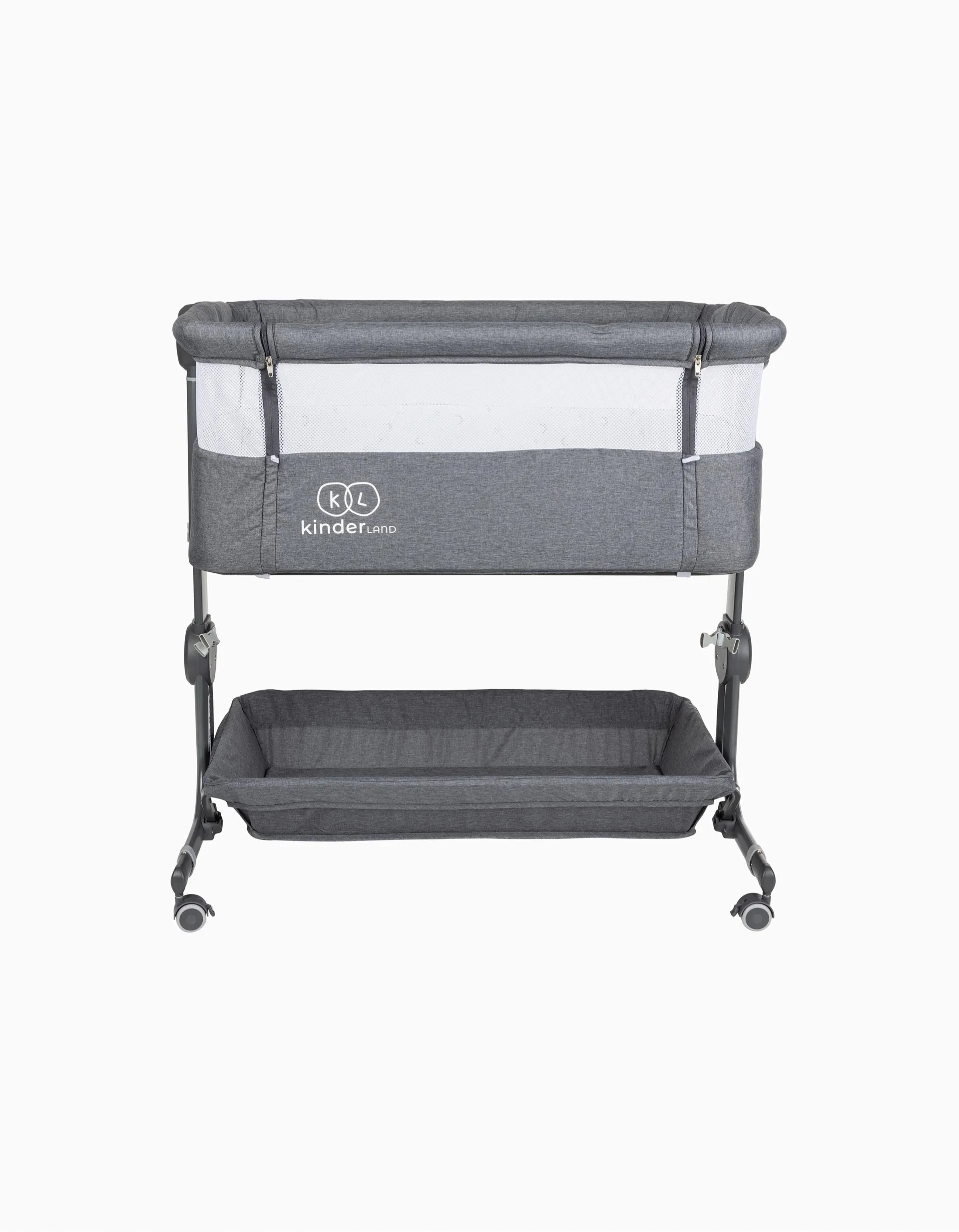 Cot With Basket Luxury Grey Kinderland