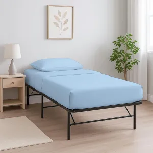 Cottington Lane 4 Piece Cot Sheets Set 30" X 75" with 8 Inch Deep Pocket Light Blue Solid, 100% Egyptian Cotton Cot Sheets, Perfect for Narrow Twin, Camp Bunk,Trifold Mattress, Guest Bed Replacement