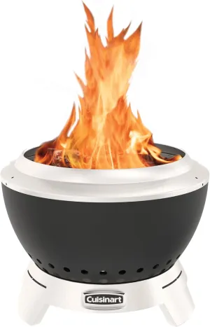 Cuisinart 19.5” Cleanburn Smokeless Fire Pit with Removable Base for Ash, Portable Outdoor Wood Burning Fireplace, Smoke Free Carbon Stainless Steel Outdoor Heater, Enhanced Airflow & Easy Cleanup