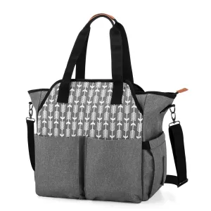CURMIO Breast Pump Tote Bag Compatible for Spectra S1, S2 and Medela, Pumping Bag with Laptop Pocket for Working Moms, Grey (Patented Design)