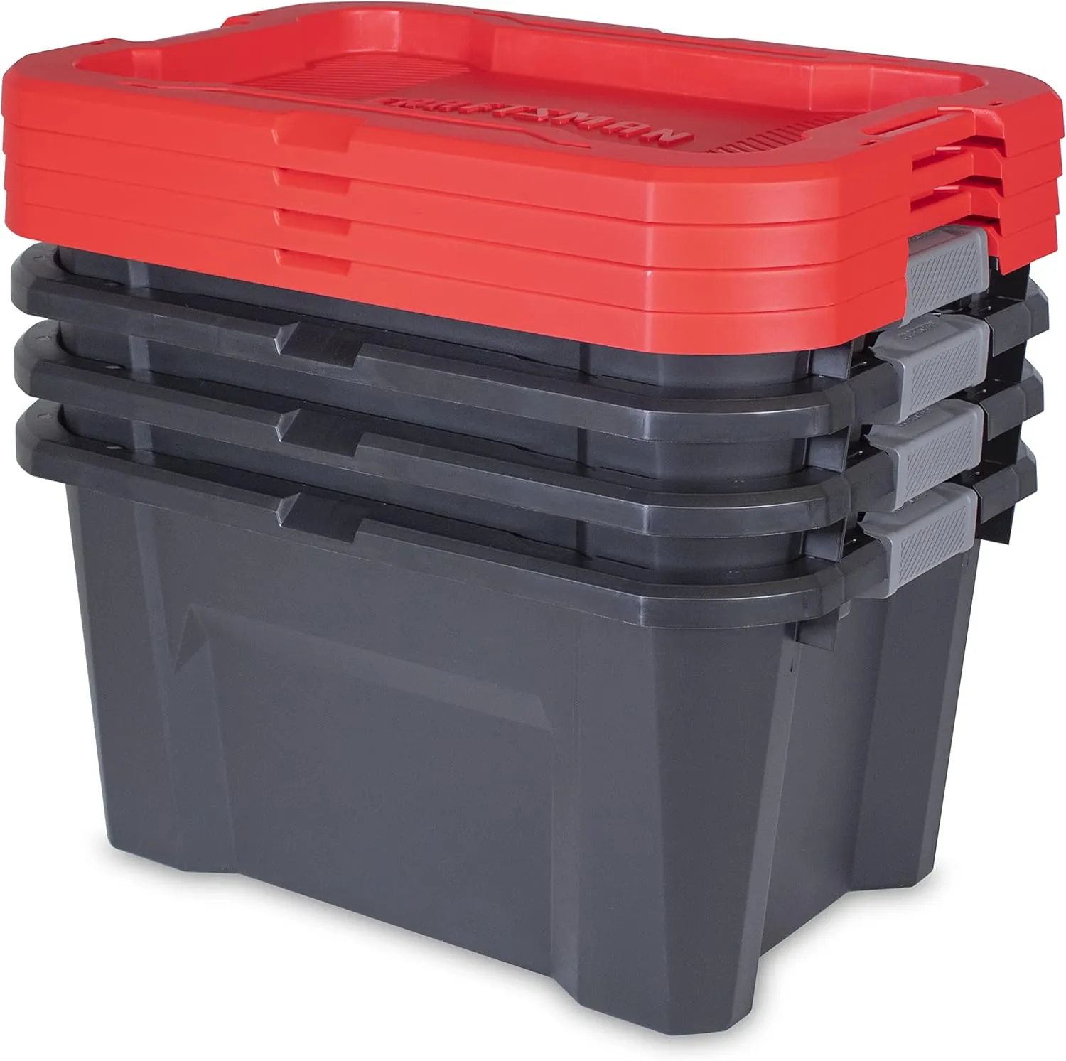 CX CRAFTSMAN, 20-Gallon Highly Durable Storage Bin & Dual Latching Lid, (14.3”H x 19.7”W x 28.2”D), Versatile Stacking Tote and Weather-Resistant Design, American Made [2 Pack]