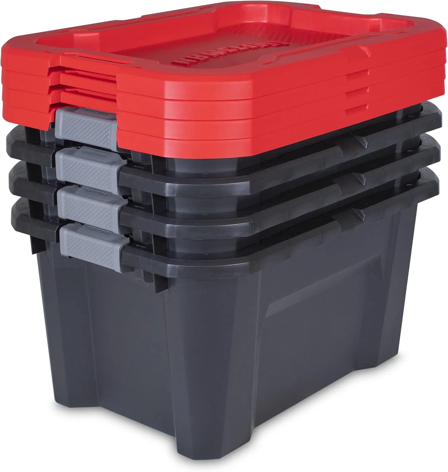 CX CRAFTSMAN, 20-Gallon Highly Durable Storage Bin & Dual Latching Lid, (14.3”H x 19.7”W x 28.2”D), Versatile Stacking Tote and Weather-Resistant Design, American Made [2 Pack]