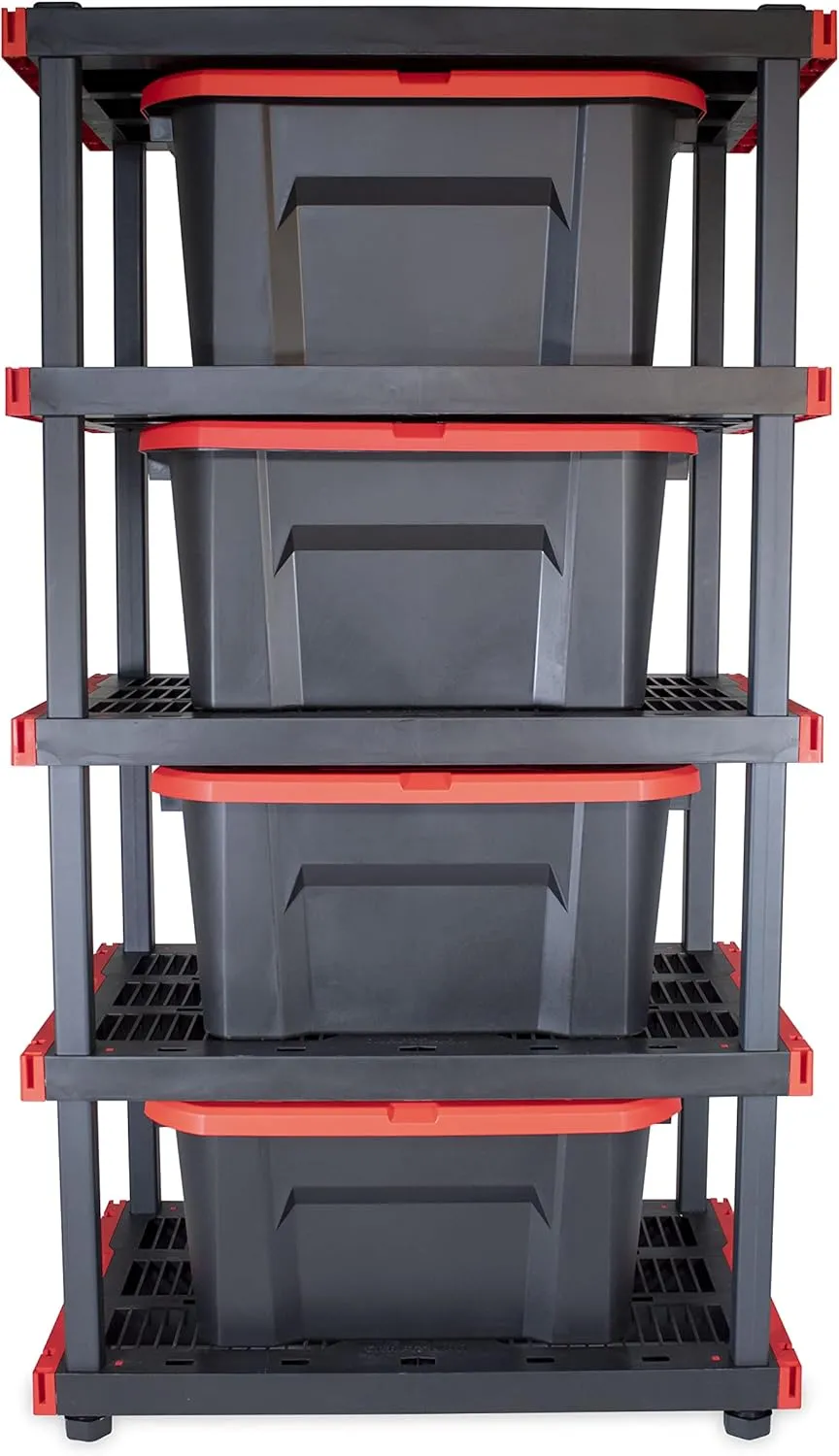 CX CRAFTSMAN, 20-Gallon Highly Durable Storage Bin & Dual Latching Lid, (14.3”H x 19.7”W x 28.2”D), Versatile Stacking Tote and Weather-Resistant Design, American Made [2 Pack]