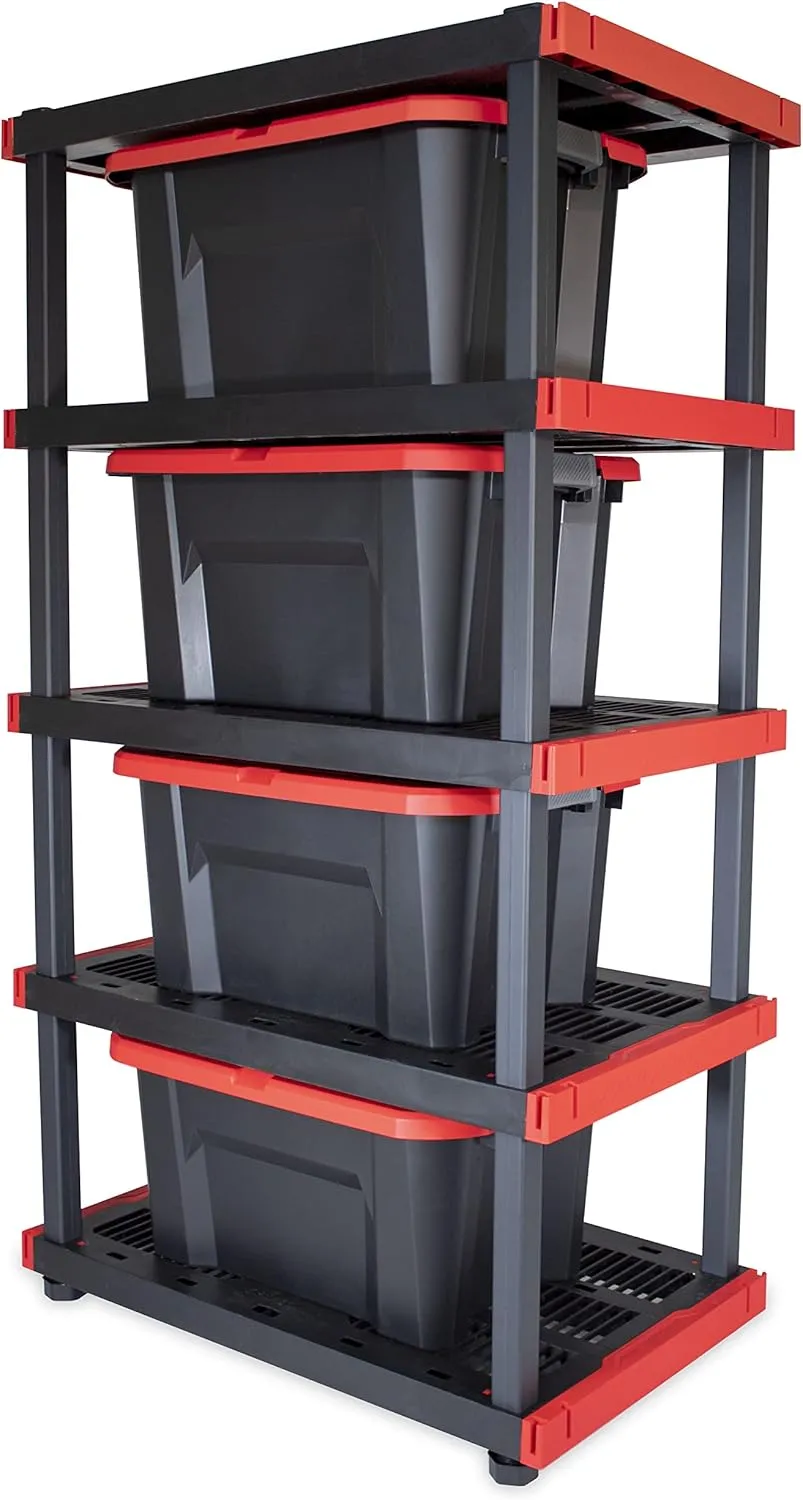 CX CRAFTSMAN, 20-Gallon Highly Durable Storage Bin & Dual Latching Lid, (14.3”H x 19.7”W x 28.2”D), Versatile Stacking Tote and Weather-Resistant Design, American Made [2 Pack]