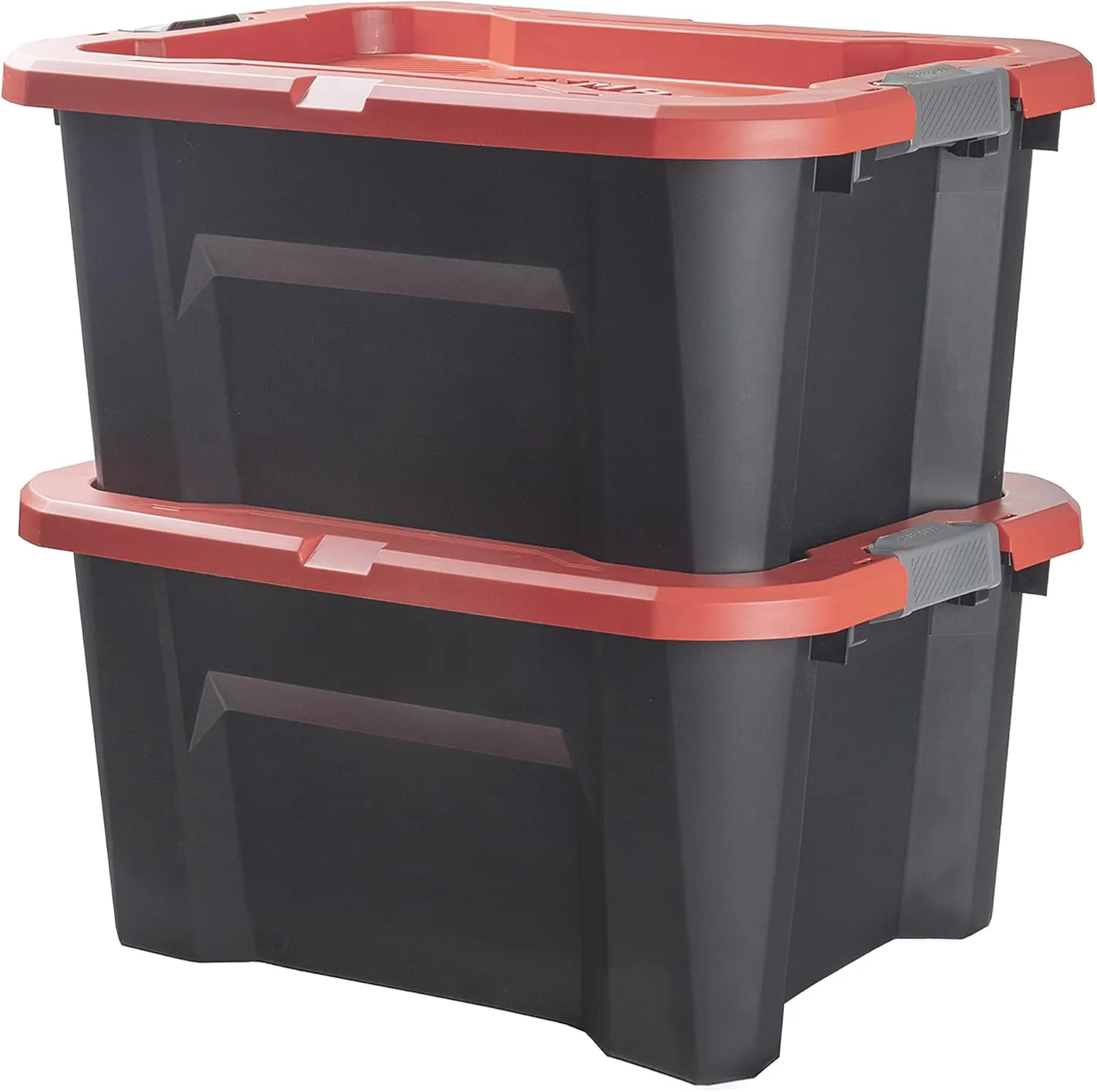 CX CRAFTSMAN, 20-Gallon Highly Durable Storage Bin & Dual Latching Lid, (14.3”H x 19.7”W x 28.2”D), Versatile Stacking Tote and Weather-Resistant Design, American Made [2 Pack]