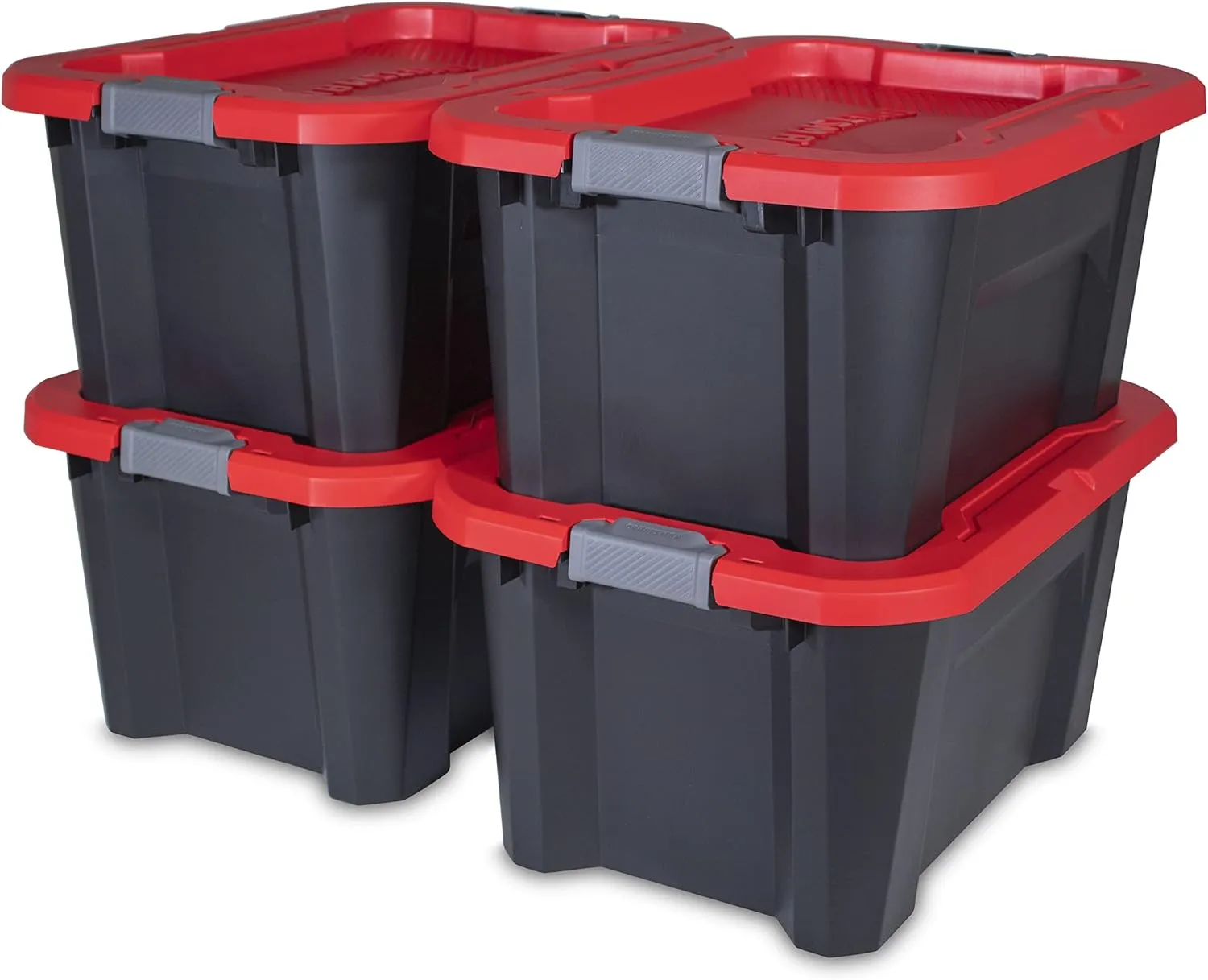 CX CRAFTSMAN, 20-Gallon Highly Durable Storage Bin & Dual Latching Lid, (14.3”H x 19.7”W x 28.2”D), Versatile Stacking Tote and Weather-Resistant Design, American Made [2 Pack]