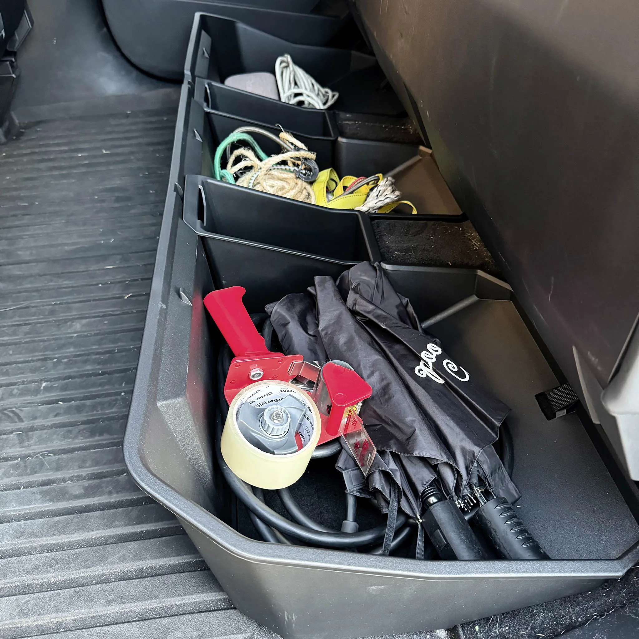 Cybertruck Underseat Storage Bin with Add-On Buckets
