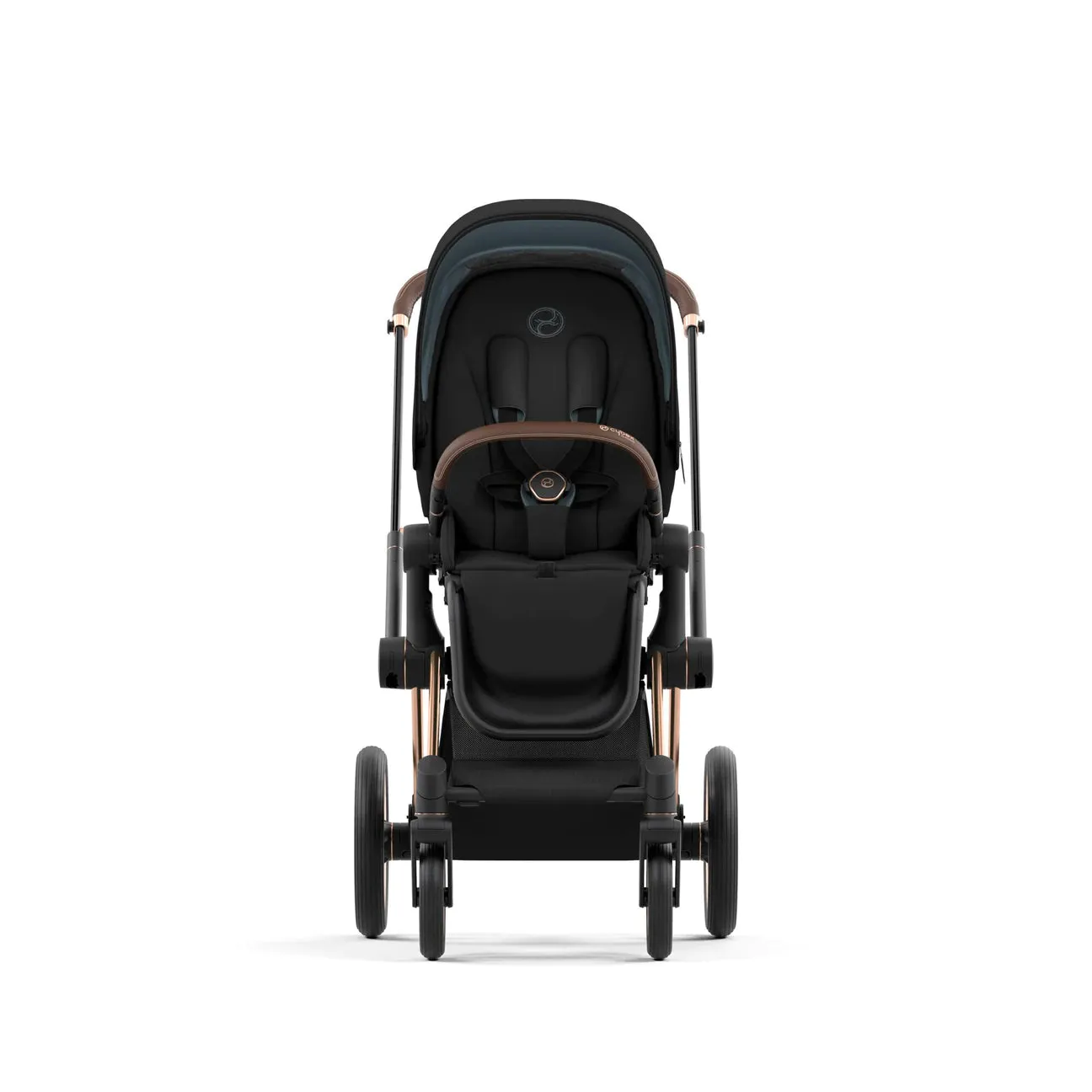 Cybex Priam Pushchair & Lux Carrycot - Sepia Black & Rose Gold