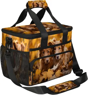Deciduous Dogs Extra Large Reusable Lunch Tote Bag with Reinforced Handle Removable Adjustable Shoulder Straps, Leakproof Insulated Lunch Box, 17L Lunch Cooler Bag for Adults Women Men