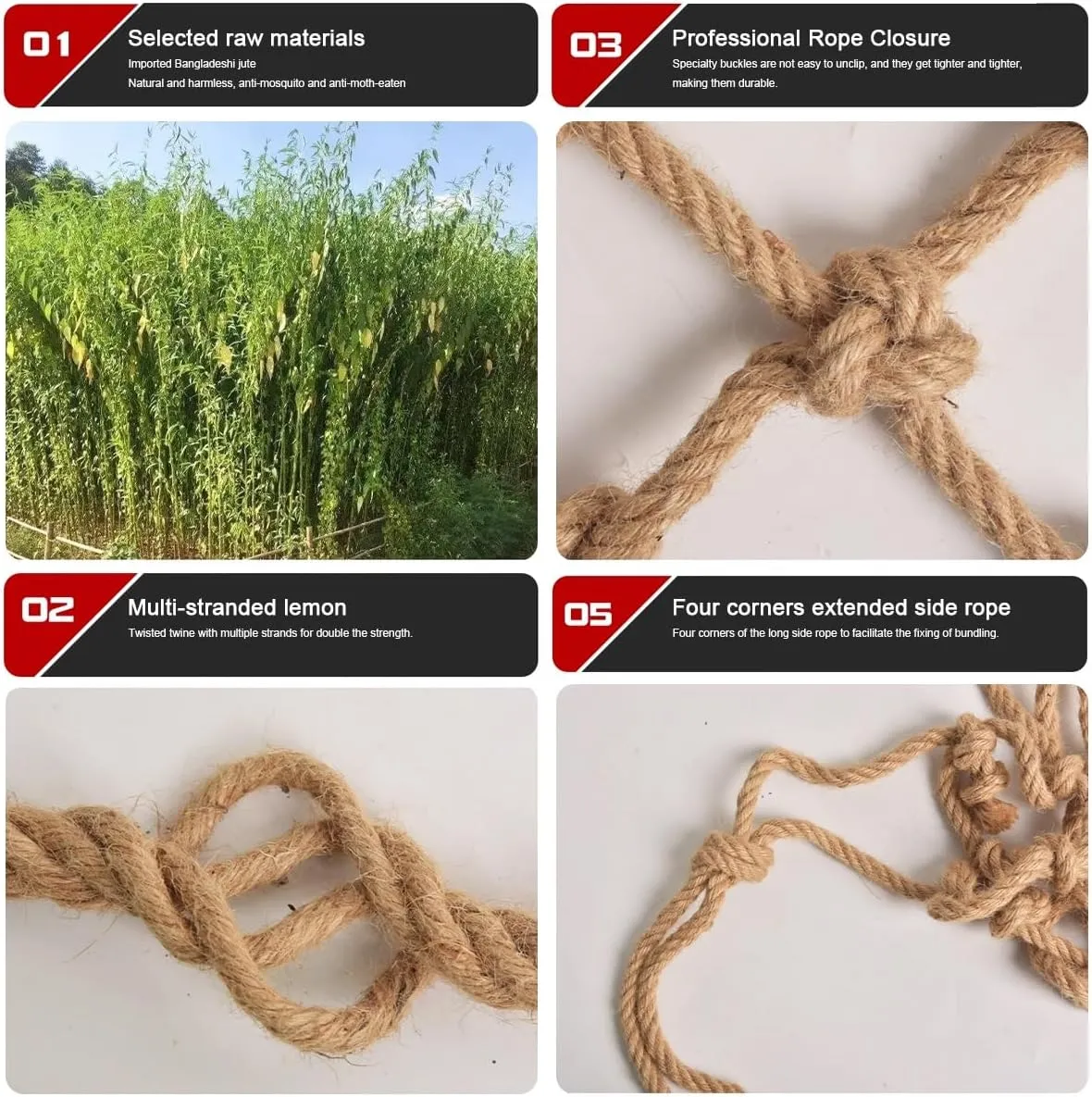Decor Hemp Rope Nets for Wall,Jute Hemp Rope Mesh for Café, Bookstore, Living Room, Bedroom, Garden,Plant Climbing Net(2Mx2M)