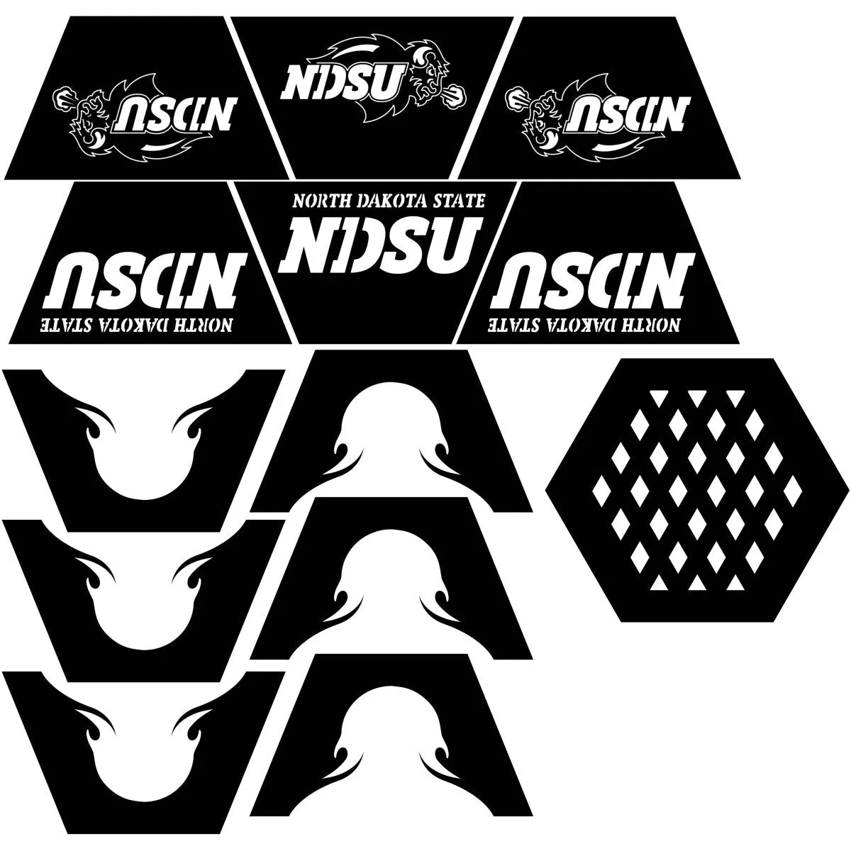 Designer Hexagon Fire Pit DXF for CNC | Illustrated NDSU Logo