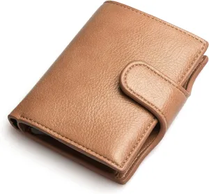 DierAn Use Buckle Large -Capacity Wallet RFID Anti -Magnetic Card Bag Automatic pop -up Card Clip Purse (Color : Pink)