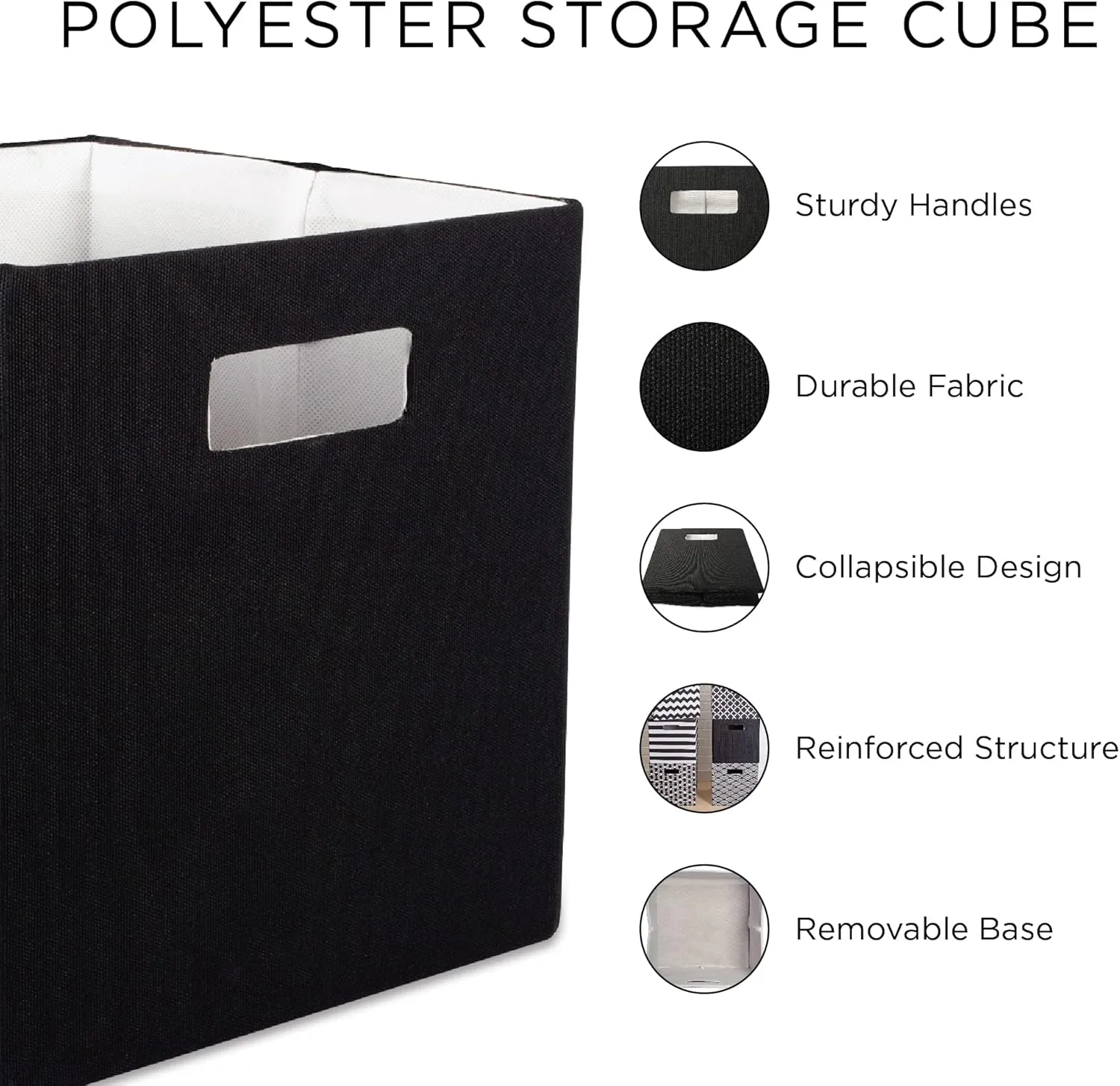 DII Collapsible Polyester Storage Cube, Chevron, Aqua, Large