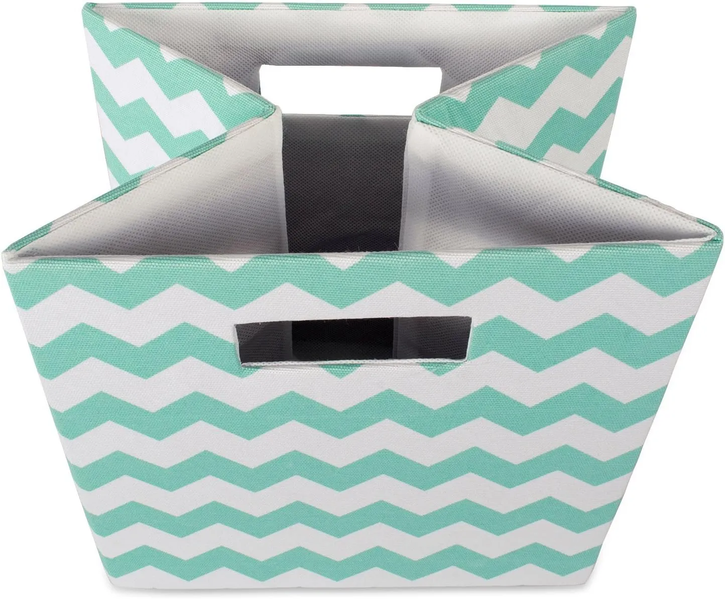 DII Collapsible Polyester Storage Cube, Chevron, Aqua, Large
