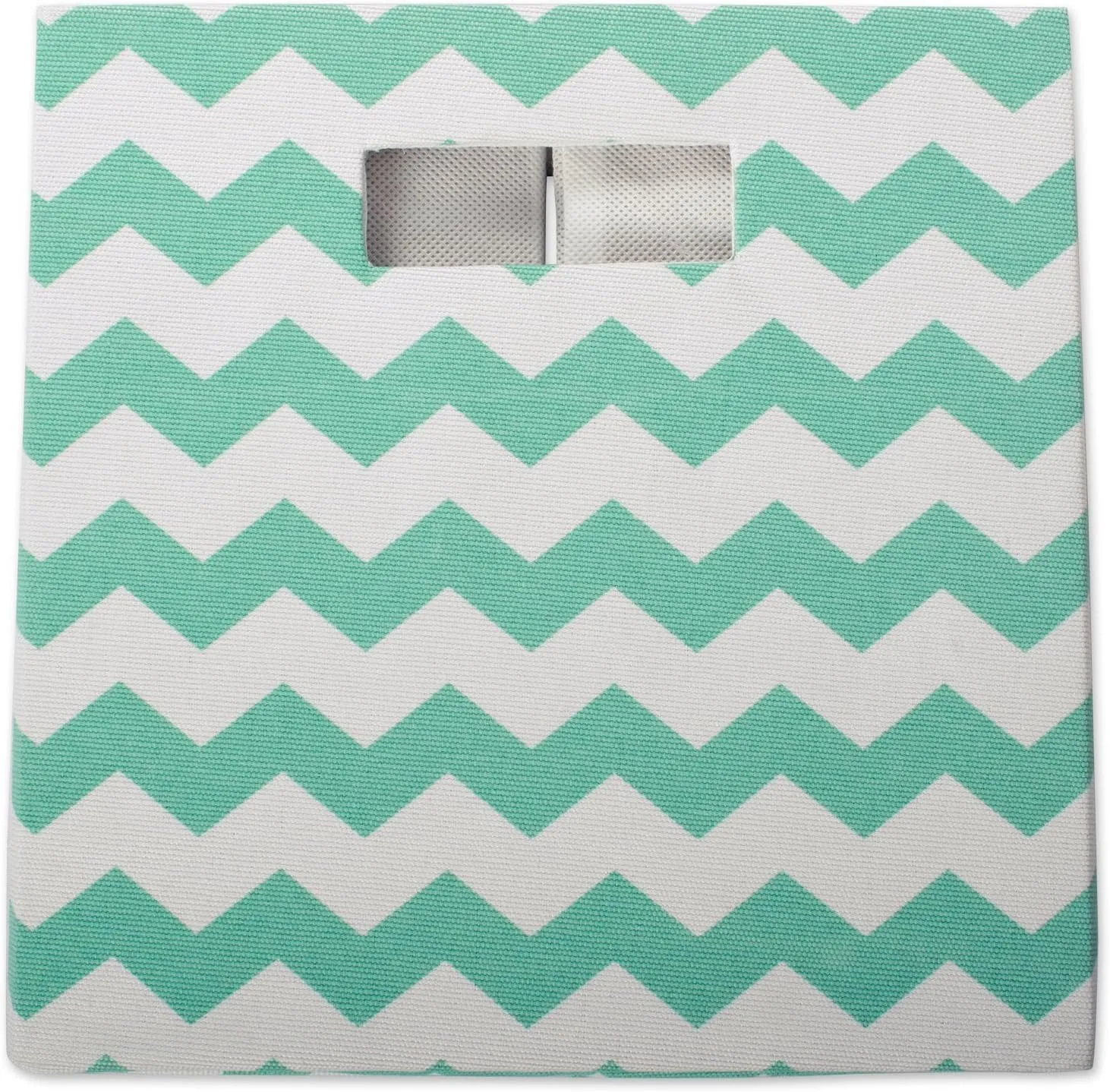 DII Collapsible Polyester Storage Cube, Chevron, Aqua, Large