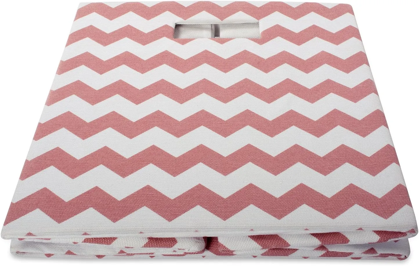 DII Collapsible Polyester Storage Cube, Chevron, Rose, Large (Pack of 2)