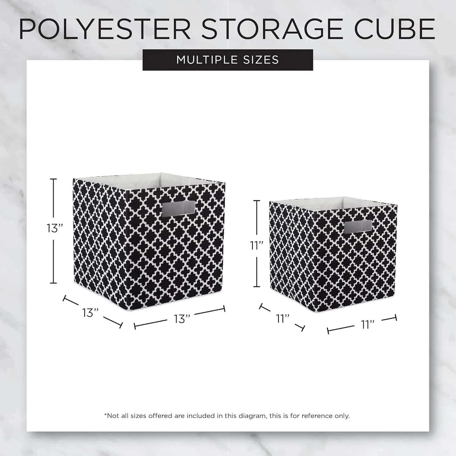 DII Polyester Cube Storage Collection Collapsible Hard Sided Bin, 13x13x13, French Blue