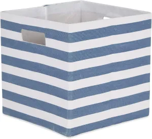 DII Polyester Cube Storage Collection Collapsible Hard Sided Bin, 13x13x13, French Blue