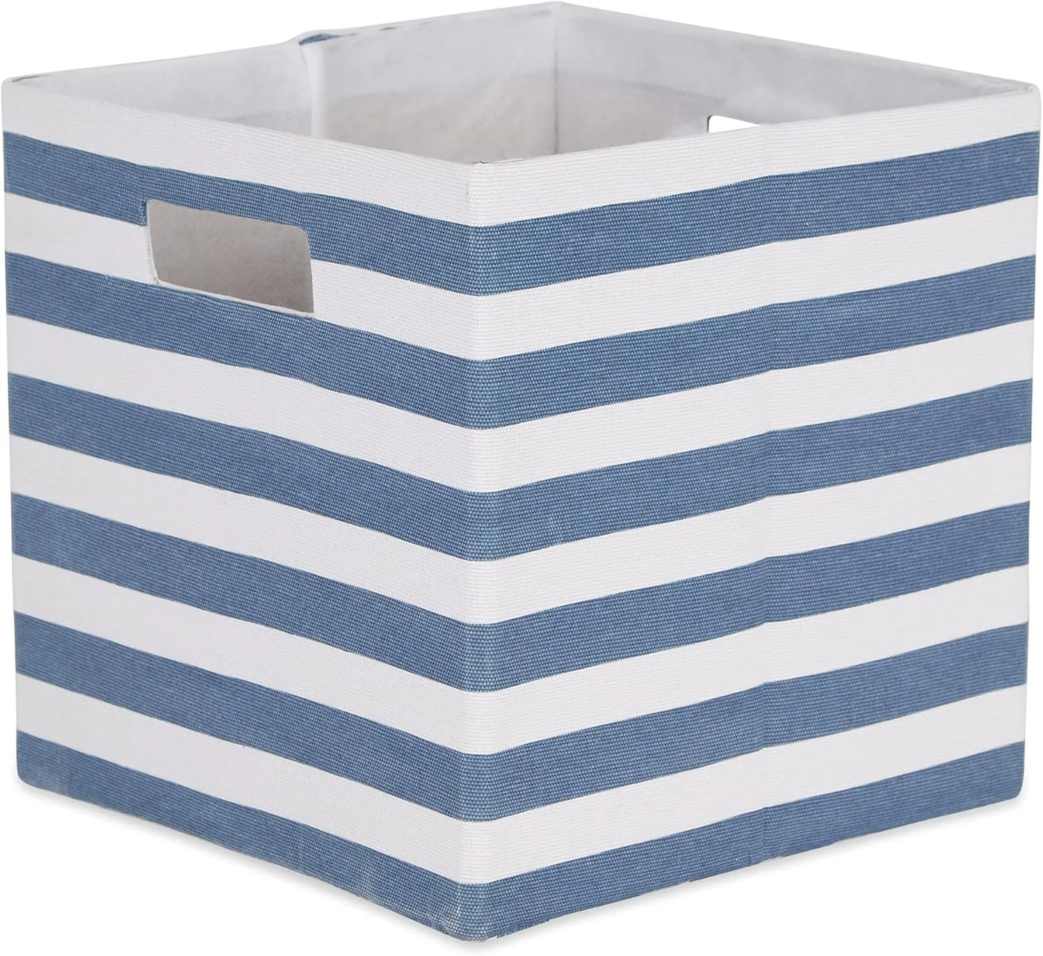 DII Polyester Cube Storage Collection Collapsible Hard Sided Bin, 13x13x13, French Blue