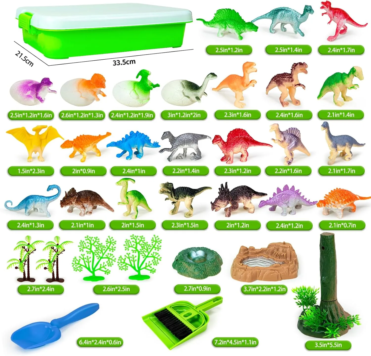 Dinosaur Sensory Bin Toys for Kids, 49Pcs Dinosaur Sandbox Play Sand Kit with 2.2lbs Magic Sand, Dino Figures, Forest Scene Models, Shovel, Preschool Toddler Activities Birthday Gift for Age 3-8