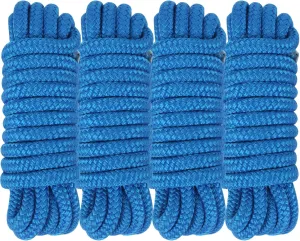 Dock Lines 20' x 1/2" Double Braided Marine Mooring Ropes 2 Pack, Boat Ropes for Docking with 12'' Eyelet Premium Dock Lines for Boats
