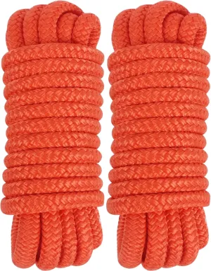 Dock Lines Boat Lines for Docking with Loop Double Braided Marine Mooring Ropes Boat Ropes for Docking with Eyelet Premium Dock Lines for Boats - 2 Pack,4 Pack