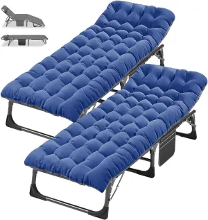 DoCred Folding Camping Cot with Mattress, 2 Pack Heavy Duty Folding Cot for Adults, Portable Sleeping Cot Bed Adults Outdoor Bed with Carry Bag, Travel Camp Cots