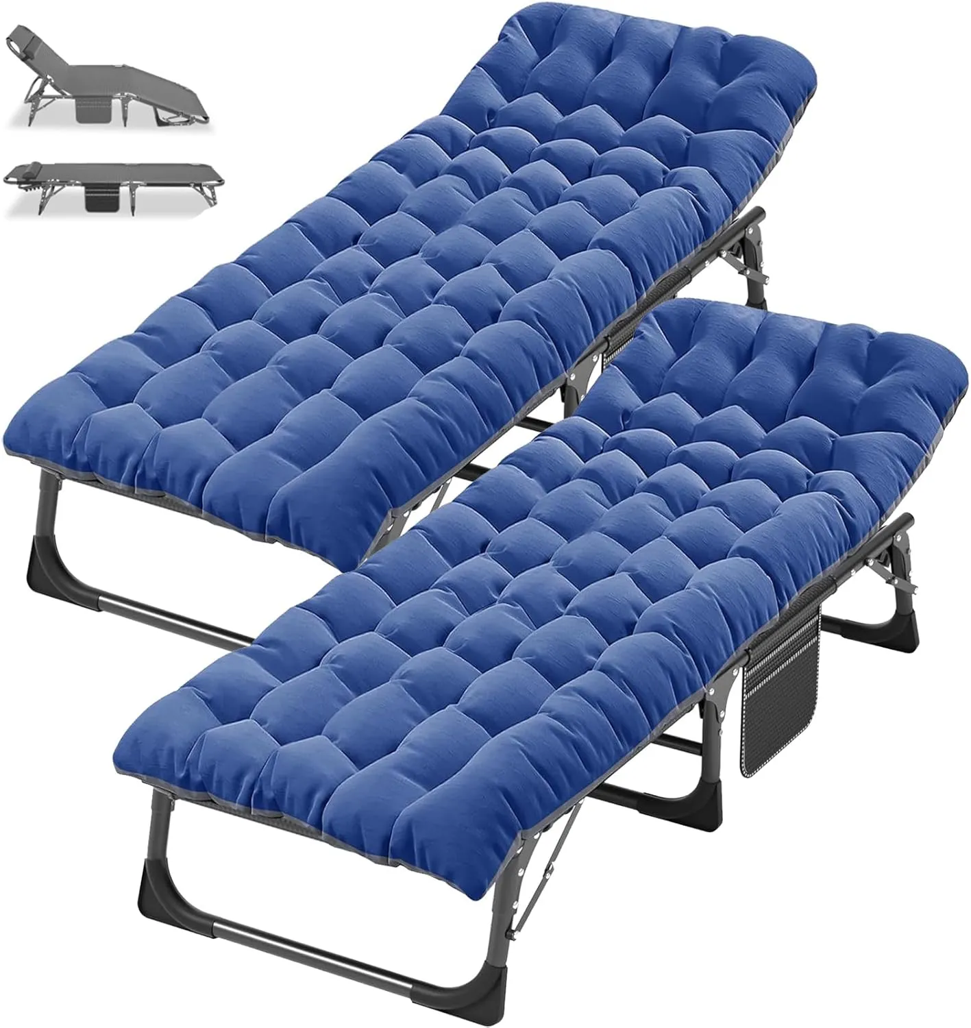 DoCred Folding Camping Cot with Mattress, 2 Pack Heavy Duty Folding Cot for Adults, Portable Sleeping Cot Bed Adults Outdoor Bed with Carry Bag, Travel Camp Cots