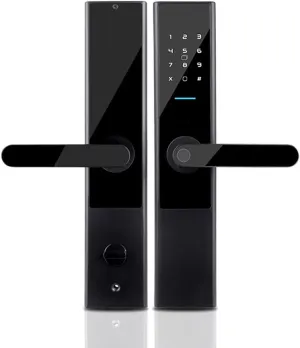 Door Lock Keyless Smart Lock Card/Password/Fingerprint Digital Lock Electronic Home Mortise Lock (Color : Silver, Size : Left Direction) (Black Right Direction)