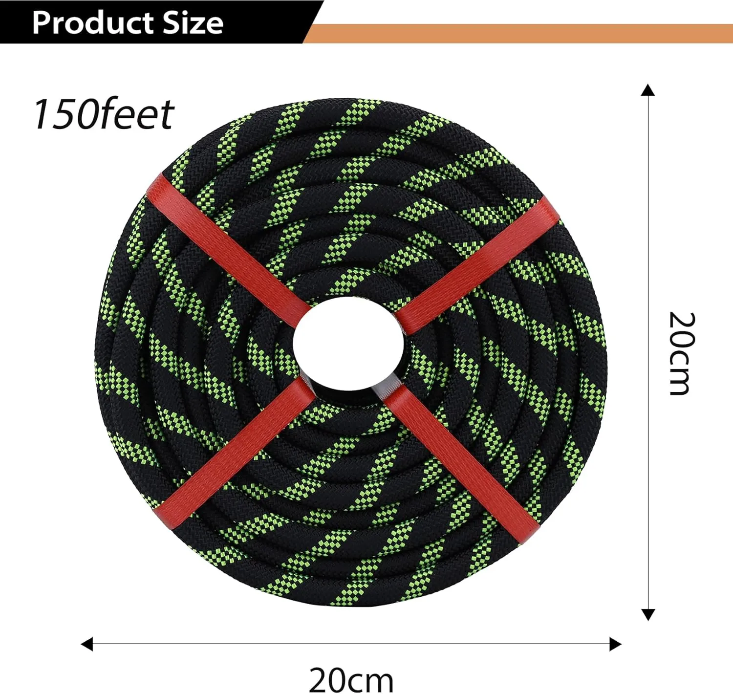 Double Braid Arborist Rope Black(1/2 in x 150 ft) Arborist Rigging Polyester Rope - 48 Strand Rope Swing for Tree Bull Rope for Outdoor, Climbing, Swing, Sailing