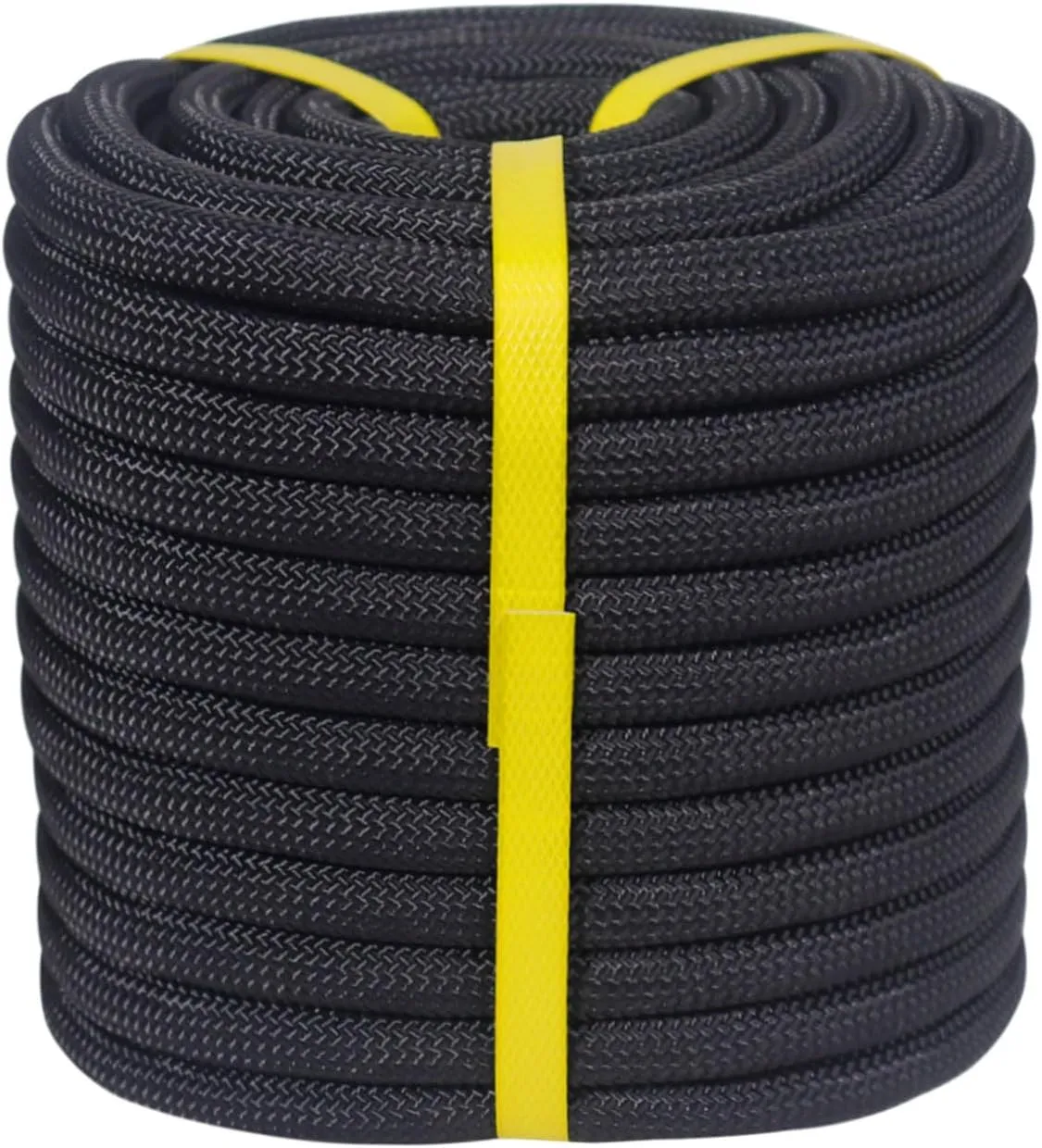 Double Braided Arborist Rope - 1/2 Inch x 100 Feet Polyester High Strength Climbing Rope for Tree Work, Swing, Halyard, Sailing(Black)