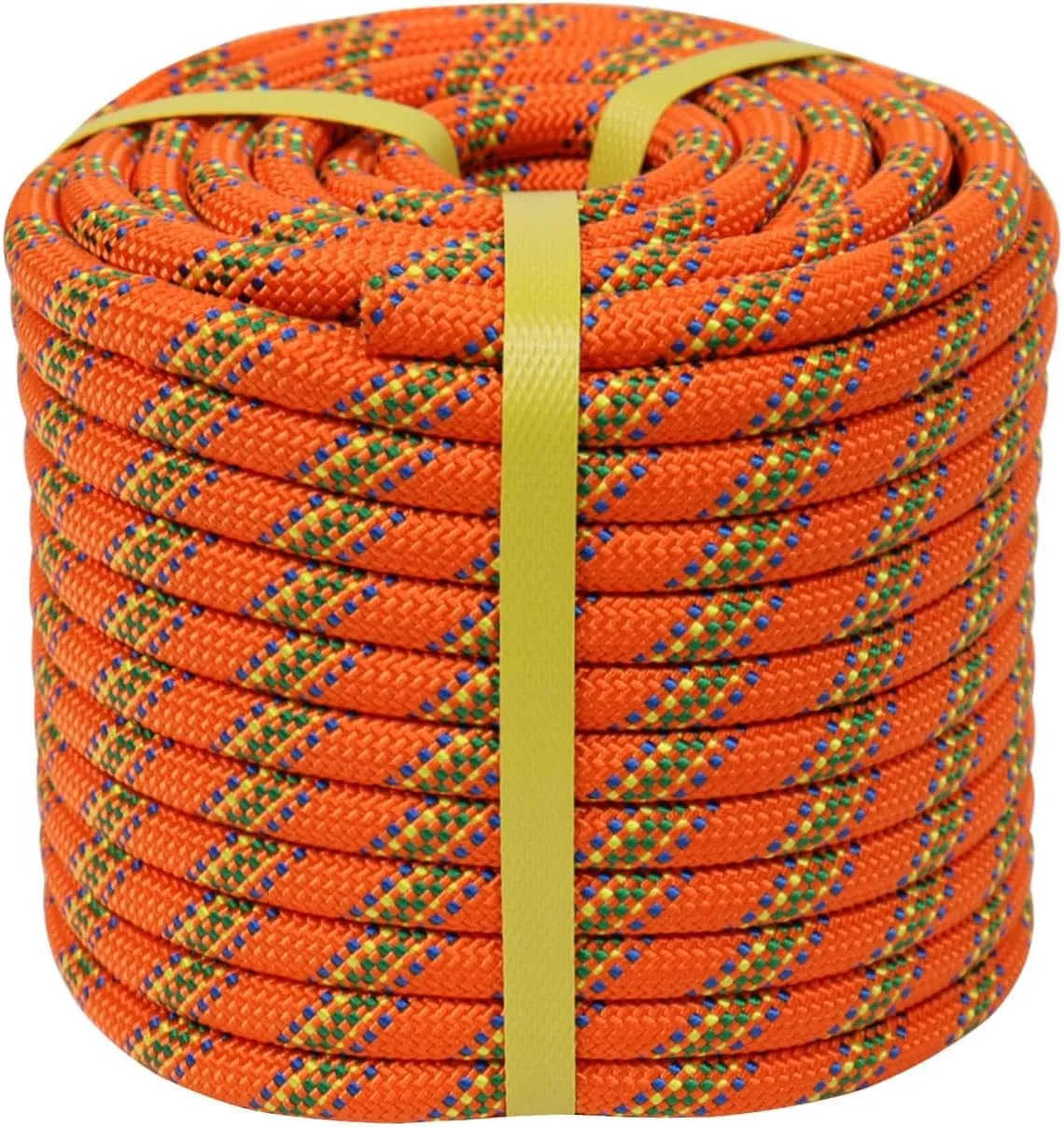 Double Braided Arborist Rope - 1/2 Inch x 100 Feet Polyester Rope - High Strength Climbing Rope for Tree Work, Halyard, Sailing (Orange)