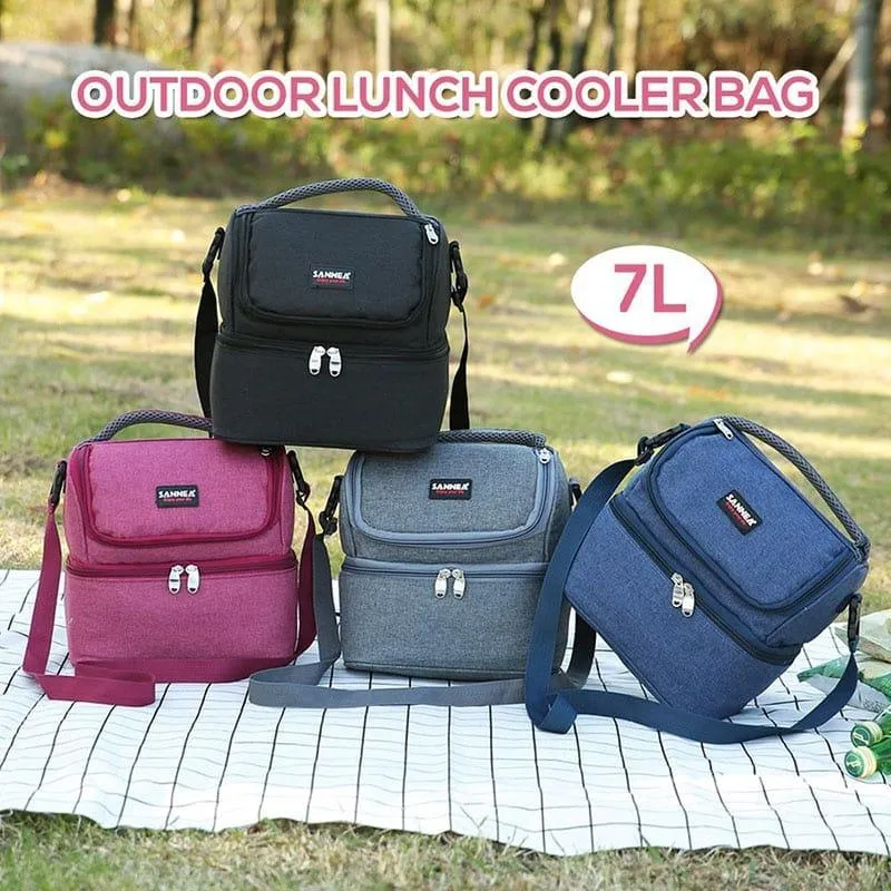 Double-Deck Insulated Cooler Bag
