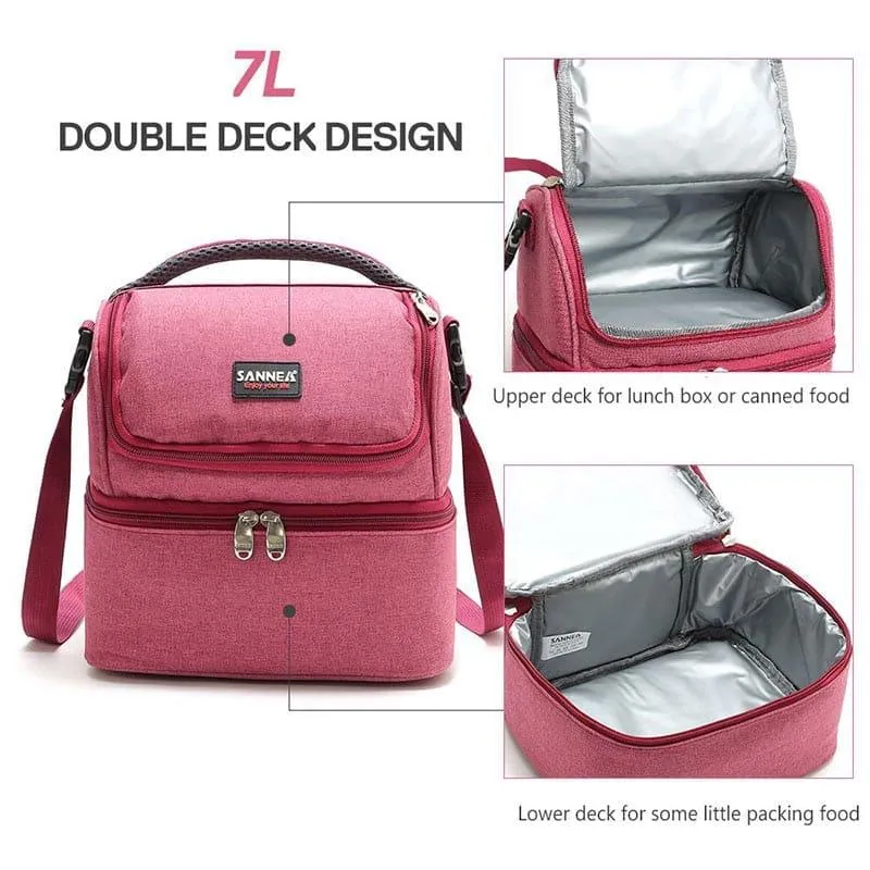 Double-Deck Insulated Cooler Bag