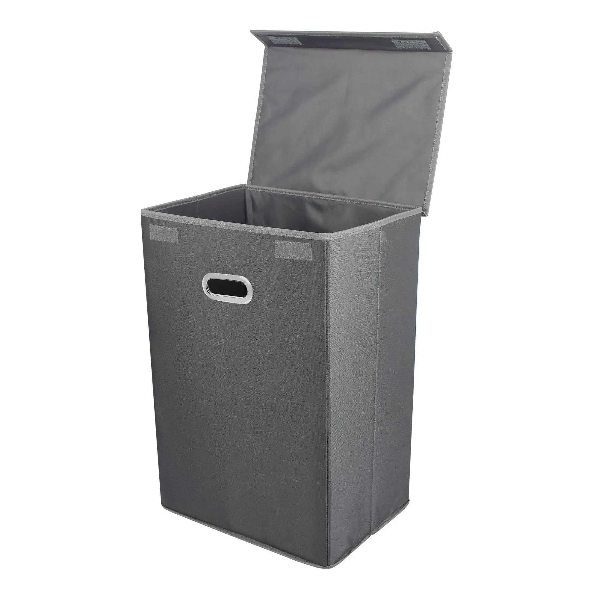 Double R Bags 72 L Foldable Laundry Basket With Lid Bag Hamper for Clothes , Collapsible Kids Room Toy Storage Organizer for Kids Room Large (Grey)