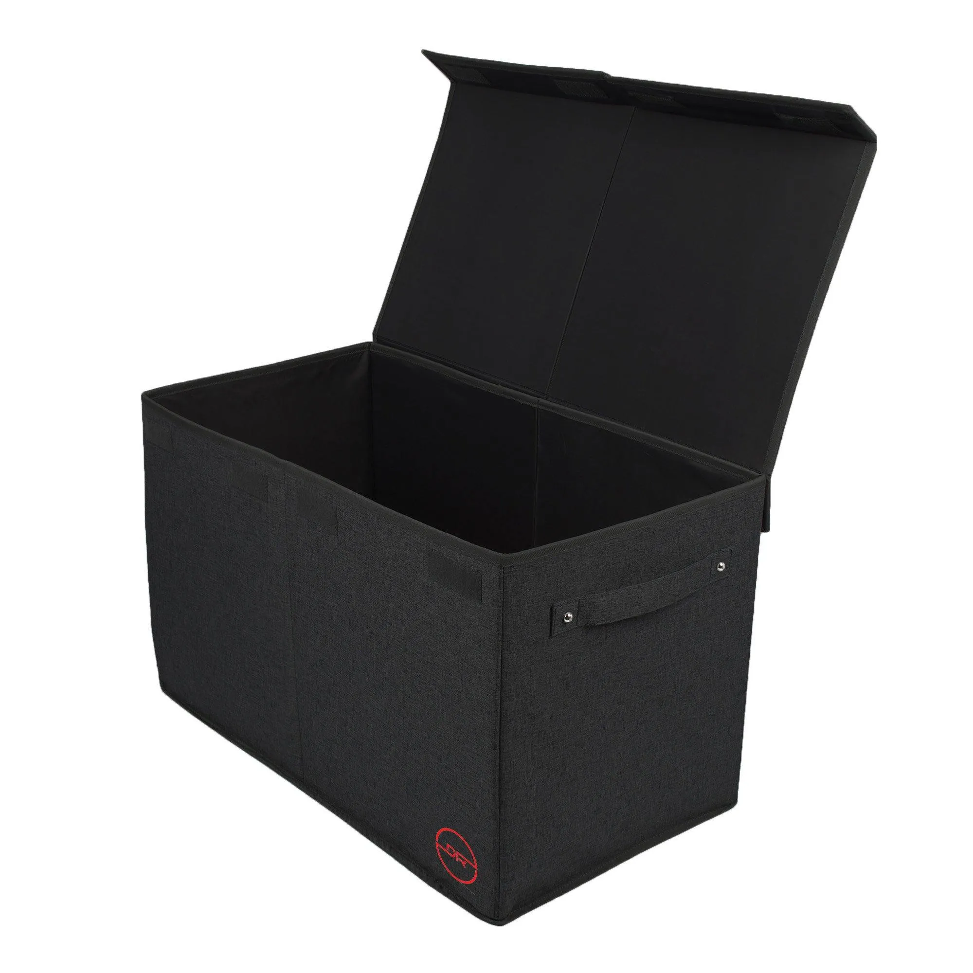 Double R Bags Collapsible Laundry Cum Toy Storage Basket Bin Hamper Box With Lid For Clothes Organizer Unit Size For Boys And Girls Room (Black)