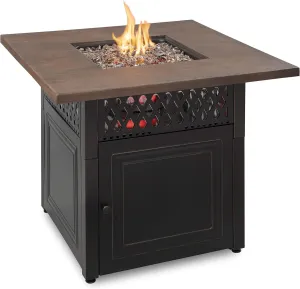 DualHeat by Endless Summer, The Donovan, 38" Square Propane Gas Outdoor Fire Pit Plus Patio Heater