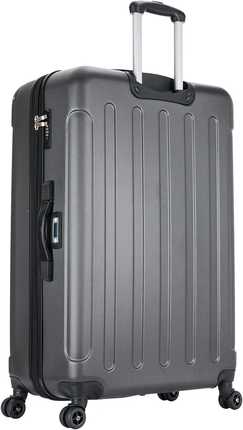 DUKAP INTELY Suitcase with Ergonomic GEL Handle | Spacious Hardside Travel Luggage with TSA Combination Lock and Digital Weight Scale | 32 Inch Large Suitcase | Grey