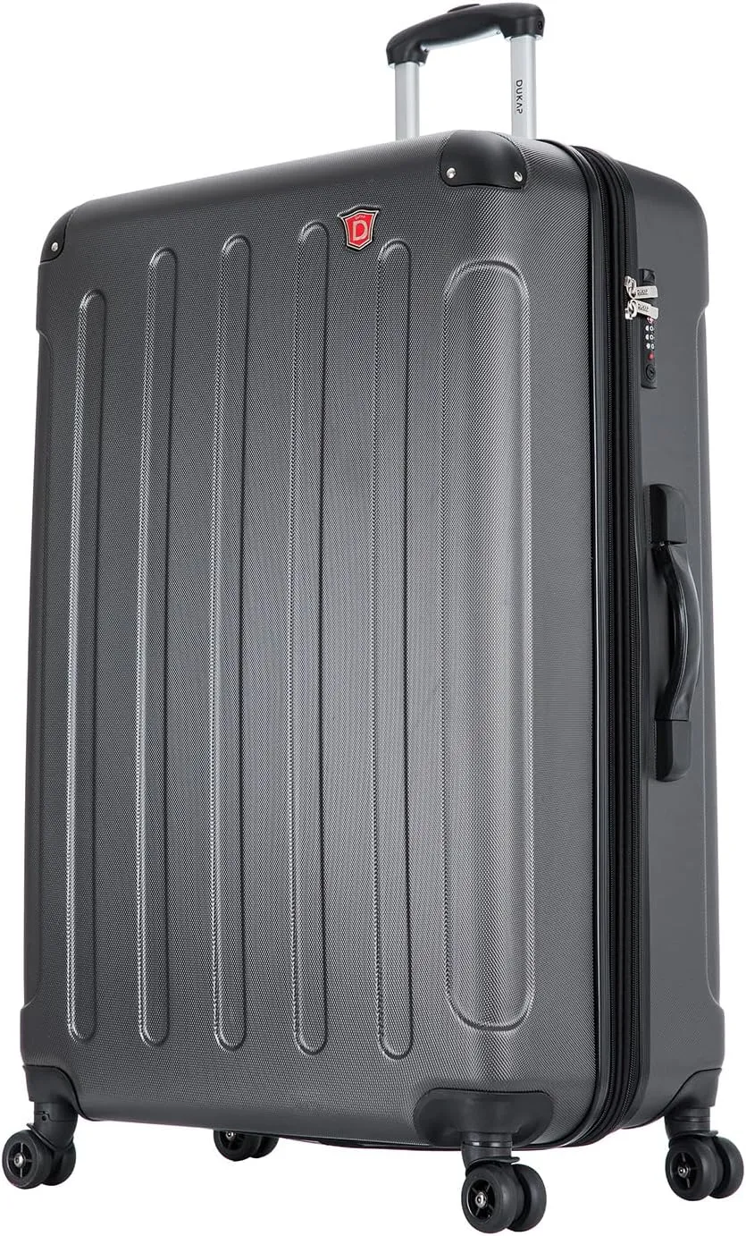 DUKAP INTELY Suitcase with Ergonomic GEL Handle | Spacious Hardside Travel Luggage with TSA Combination Lock and Digital Weight Scale | 32 Inch Large Suitcase | Grey