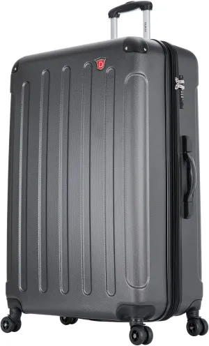 DUKAP INTELY Suitcase with Ergonomic GEL Handle | Spacious Hardside Travel Luggage with TSA Combination Lock and Digital Weight Scale | 32 Inch Large Suitcase | Grey